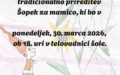 Vabilo na prireditev Šopek za mamico
